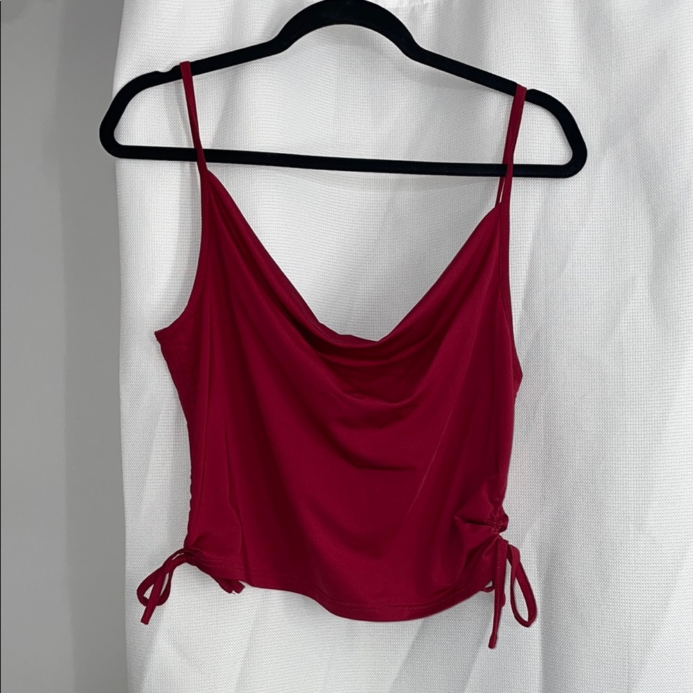 Ruched Women's crop spaghetti tank Top